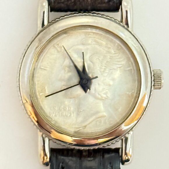 1943 Ladies Mercury Dime Dial Quartz Watch - Silver - Picture 7 of 8